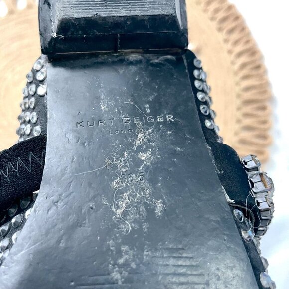 Kurt Geiger London Princely Jeweled Mules Rhinestone Black Size EU 36.5 - Picture 8 of 11